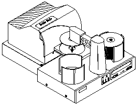 The Robotic arm moves the CD in the CD printer